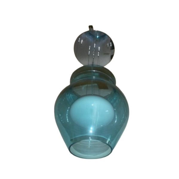 Vintage Glas Kronleuchter in Blau (80er Jahre), Ve Art von Ve Art