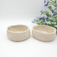 2 X Korb Mini Häkelkorb Aufbewahrungskörbe in Der Schlafzimmer Badezimmer Wohndeko Handgemachte Baumwolle Waschbar Ostern Osterdeko von VeGa1604