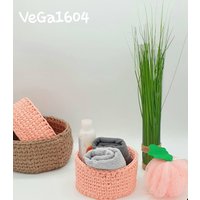 Korb Ostern Häkelkorb Aufbewahrungskörbe in Der Schlafzimmer Badezimmer Wohndeko Handgemachte Baumwolle Waschbar von VeGa1604