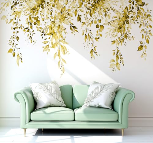 VePret Gelb Pflanzen Blätter Wandtattoos Schälen und Stick, große Blumen Blume Blatt Vinyl Wandtattoos, abnehmbare Rebe Home Decor Kunst für Schlafzimmer Wohnzimmer Klassenzimmer Büro VePret Gelb Pflanzen Blätter Wandtattoos Schälen und Stick, große Blumen Blume Blatt Vinyl Wandtattoos, abnehmbare Rebe Home Decor Kunst für Schlafzimmer Wohnzimmer Klassenzimmer Büro von VePret