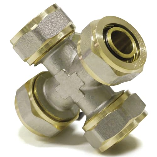 Pipetec Schraubfitting Kreuz-Stück 20 x 2mm für Aluverbundrohr DVGW, Mehrschichtverbundrohr Schraubsystem Klemmverschraubung Klemmringverschraubung Fitting Kreuzung T-Stück Pipetec Schraubfitting Kreuz-Stück 20 x 2mm für Aluverbundrohr DVGW, Mehrschichtverbundrohr Schraubsystem Klemmverschraubung Klemmringverschraubung Fitting Kreuzung T-Stück von VeTe Markt