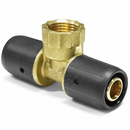 Pipetec Steckfitting T-Stück mit Innengewinde 20 x 2mm - 1/2 Zoll - 20 x 2mm für Aluverbundrohr DVGW, Mehrschichtverbundrohr Stecksystem Fitting Verbinder Verbindungsstück Abzweig Abgang Pipetec Steckfitting T-Stück mit Innengewinde 20 x 2mm - 1/2 Zoll - 20 x 2mm für Aluverbundrohr DVGW, Mehrschichtverbundrohr Stecksystem Fitting Verbinder Verbindungsstück Abzweig Abgang von VeTe Markt
