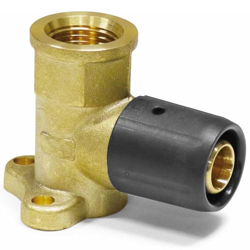Pipetec Steckfitting Wandwinkel 16 x 2mm - 1/2 Zoll - 39mm Einbautiefe für Aluverbundrohr DVGW, Mehrschichtverbundrohr Stecksystem Fitting Verbinder Verbindungsstück Wandscheibe Denkenwinkel von VeTe Markt