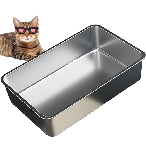 Vealind Katzenklo Edelstahl Groß Katzentoilette 50x35x15cm Katze Metall Katzentoiletten Cat Toilet Cats Litter Box Vealind Katzenklo Edelstahl Groß Katzentoilette 50x35x15cm Katze Metall Katzentoiletten Cat Toilet Cats Litter Box von Vealind