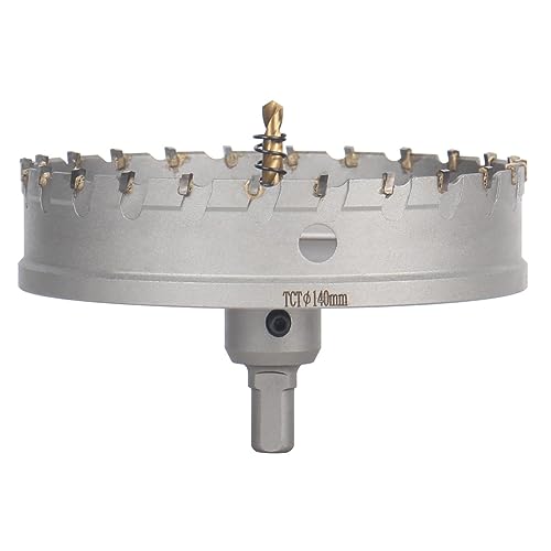Vearter 140mm Hartmetall Lochsäge, TCT Lochbohrer Bohrer mit Zentrierbohrer, Hartmetallbohrer für Metall, Edelstahl, Baustahl, Aluminium, Kupfer, Eisen, Kunststoff, Glasfaser Vearter 140mm Hartmetall Lochsäge, TCT Lochbohrer Bohrer mit Zentrierbohrer, Hartmetallbohrer für Metall, Edelstahl, Baustahl, Aluminium, Kupfer, Eisen, Kunststoff, Glasfaser von Vearter