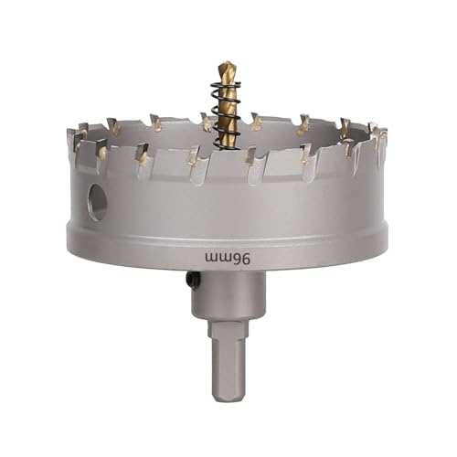 Vearter 96mm Hartmetall Lochsäge, TCT Lochbohrer Bohrer mit Zentrierbohrer, Hartmetallbohrer für Metall, Edelstahl, Baustahl, Aluminium, Kupfer, Eisen, Kunststoff, Glasfaser Vearter 96mm Hartmetall Lochsäge, TCT Lochbohrer Bohrer mit Zentrierbohrer, Hartmetallbohrer für Metall, Edelstahl, Baustahl, Aluminium, Kupfer, Eisen, Kunststoff, Glasfaser von Vearter