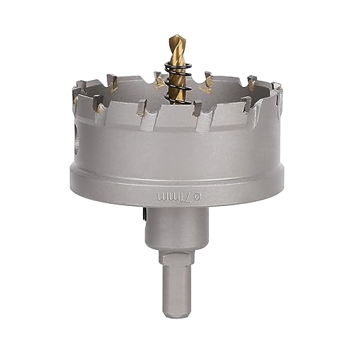 Vearter 71mm Hartmetall Lochsäge, TCT Lochbohrer Bohrer mit Zentrierbohrer, Hartmetallbohrer für Metall, Edelstahl, Baustahl, Aluminium, Kupfer, Eisen, Kunststoff, Glasfaser Vearter 71mm Hartmetall Lochsäge, TCT Lochbohrer Bohrer mit Zentrierbohrer, Hartmetallbohrer für Metall, Edelstahl, Baustahl, Aluminium, Kupfer, Eisen, Kunststoff, Glasfaser von Vearter