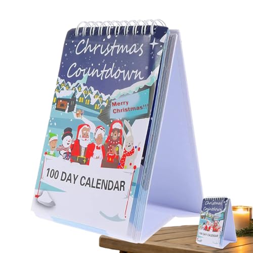 Calendar Advent Decor, Tear Off Countdown Desk Calendar, 3.94x6.5x1.18 Inches 100 Day Festive Tracker with Interactive Design Decorative Centerpiece for Holiday Joy, Table Display von Veasbuu