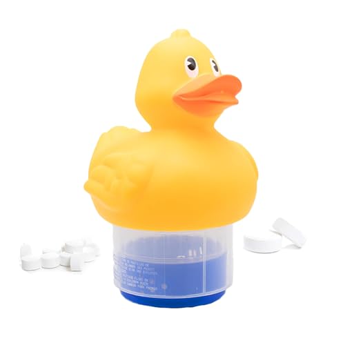 Chlorine Dispenser for Pool, Adjustable Floating Chlorine Tablet Holder, Duck Shape Design, Compatible with Small and Large Pools, Easy Substance Distribution, Maintenance, Yellow Chlorine Dispenser for Pool, Adjustable Floating Chlorine Tablet Holder, Duck Shape Design, Compatible with Small and Large Pools, Easy Substance Distribution, Maintenance, Yellow von Veasbuu