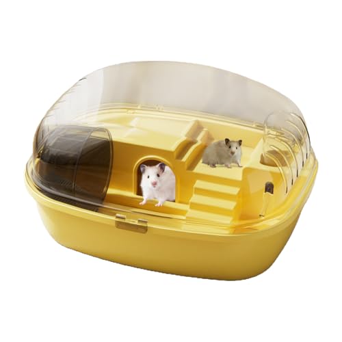 Dwarf Hamster Cage, Small Animal Interactive House, 13.98x10.83x7.87 Inches Built-in Exercise Wheel, Multi-Level Tunnel System, Easy Access Top Cover, Gerbil Cage for Mice, Hamsters Home Habitat von Veasbuu