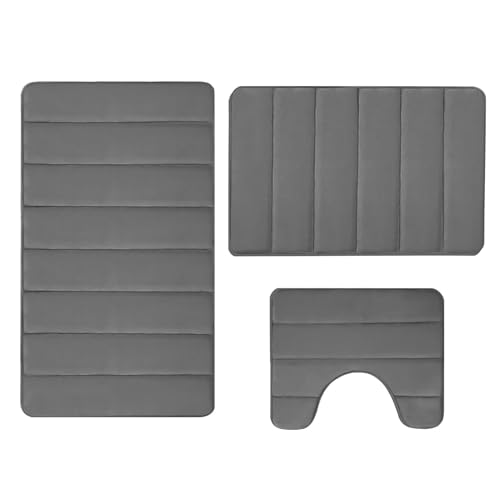 Veasbuu Badezimmerteppich-Set, quadratische Badezimmerteppiche, rutschfeste Badezimmermatten, U-förmige WC-Bodenmatte, rutschfeste WC-Vorleger, saugfähiger Badezimmerteppich, weiche -Bodenmatte Veasbuu Badezimmerteppich-Set, quadratische Badezimmerteppiche, rutschfeste Badezimmermatten, U-förmige WC-Bodenmatte, rutschfeste WC-Vorleger, saugfähiger Badezimmerteppich, weiche -Bodenmatte von Veasbuu