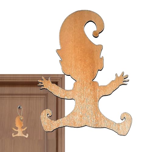Veasbuu Gnome-Vorlagen-Fußabdrücke - Weihnachtsdekorationen für den Innenbereich,Fußabdruck-Schablonen aus Holz für Böden, weihnachtliche Bodenvorlage, Fußabdruck-Schablone, Fensterdekoration von Veasbuu