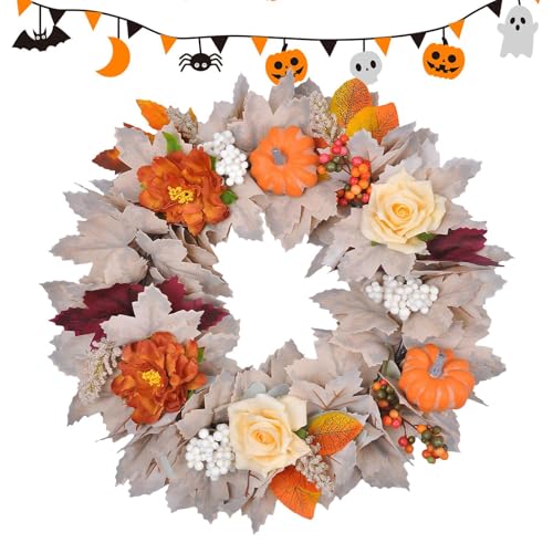 Veasbuu Herbstkranz Für Haustür - 46 cm Herbst Türdeko Mit Ahornblättern,Festliche Deko Für Wohnung Studentenzimmer Klassenzimmer Zuhause Veasbuu Herbstkranz Für Haustür - 46 cm Herbst Türdeko Mit Ahornblättern,Festliche Deko Für Wohnung Studentenzimmer Klassenzimmer Zuhause von Veasbuu