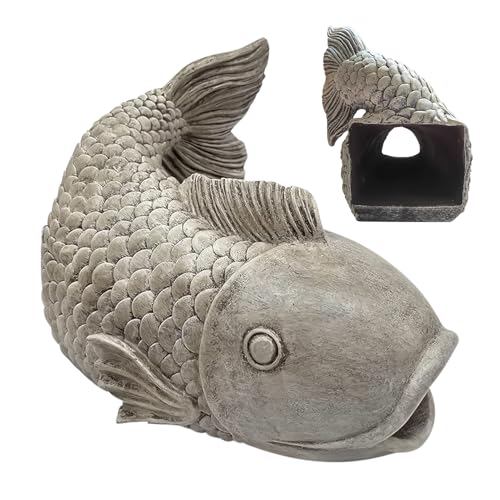 Veasbuu Regenwasser Umlenker - Fischform Kunstharz Dachrinnen Verlängerungs Umlenker,Dynamische Skulptur Verlängerungsblock für Bewässerung Rasen Garten Yard Terrasse Outdoor von Veasbuu