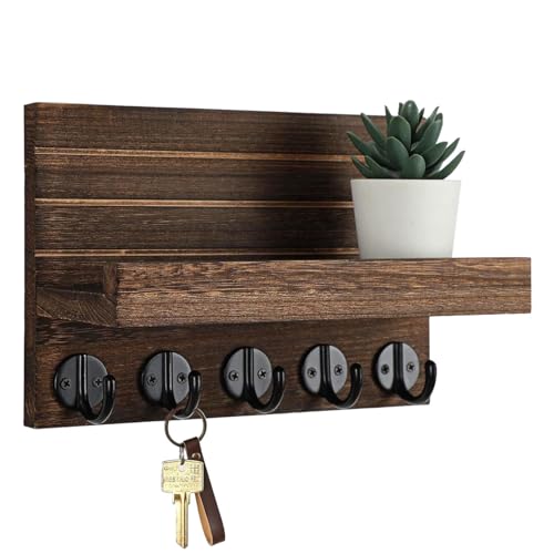 Veasbuu Schlüsselhalter an der Wand, Post-Organizer aus Holz, -Stil, rustikaler Postsortierer mit , Wandmontage, Schlüsselring-Aufhänger für Flur, Eingangsbereich und Veasbuu Schlüsselhalter an der Wand, Post-Organizer aus Holz, -Stil, rustikaler Postsortierer mit , Wandmontage, Schlüsselring-Aufhänger für Flur, Eingangsbereich und von Veasbuu