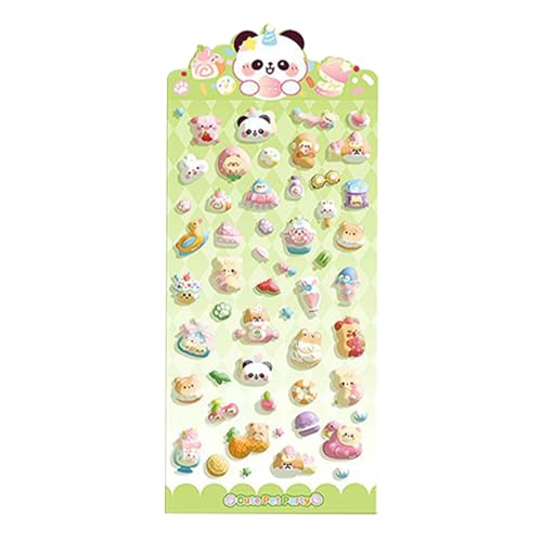 Veasbuu Tier Sticker - Cartoon Tiere Schaumstoff Belohnungsaufkleber | Notizbuch Blätter Deko Für Handy Journaling Weihnachten Schule Mädchen Kinder Party Laptop Halloween von Veasbuu