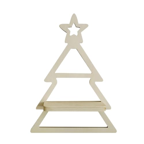 Veasbuu Weihnachtsbaum Wandregale, Holz Schweberegale, Boho Weihnachten, Festliches Wandaufbewahrungsregal, Urlaub Wandregale, Rustikale Holzregale, Wohnzimmer Schweberegal von Veasbuu