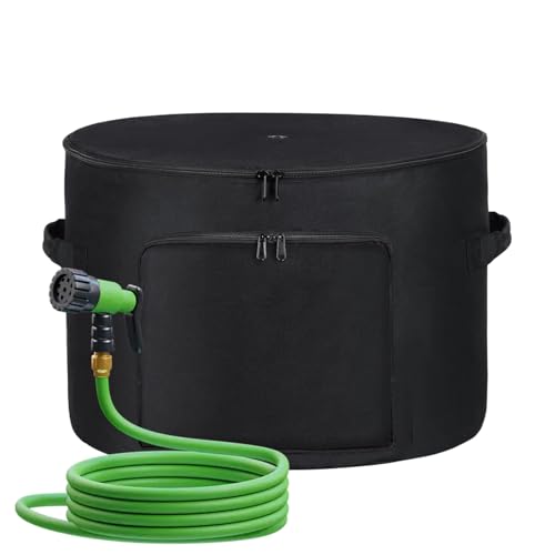 Wasserschläuche Halter - 12,99 Zoll großer Oxford Fabric Schlauchrollenbehälter für den Außenlager, tragbarer Schlauch Veranstalter für Garten Garten Gartenfarm Garage Pool Balkon Pathway Yard von Veasbuu