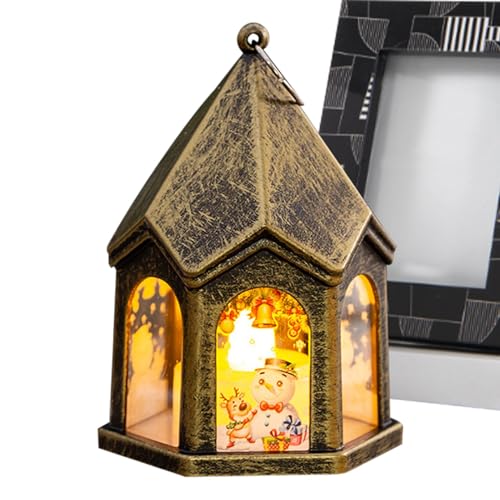 Weihnachtslaternen Innen Winter Ornamente Beleuchtete Urlaub Laternen Retro Flackernde Kerze Flammenlose Kerzenlaternen Multifunktionale Weihnachtsdekoration Vintage Urlaub Beleuchtung von Veasbuu