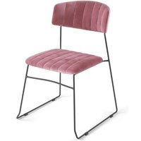 VEBA Mundo Stapelstuhl Rosa, Velours gepolstert, feuerhemmend, 54x55x79cm (BxTxH), 53005 von Veba