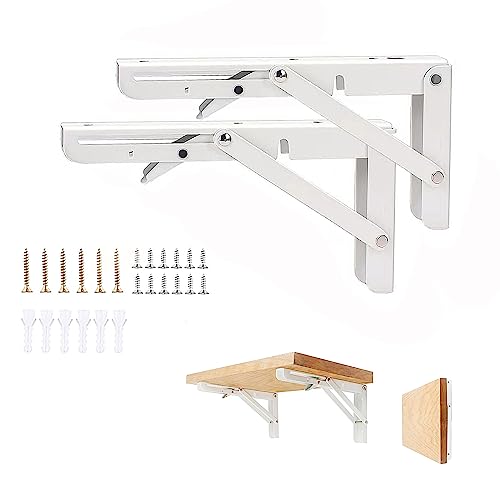 Vebetter Klappkonsole 300mm, 2 Stück Schwerlast Edelstahl Klapptisch Wand, Klappregalhalterungen, Tragfähigkeit 70kg, Platzsparend für Haus, Küche, Büro von Vebetter