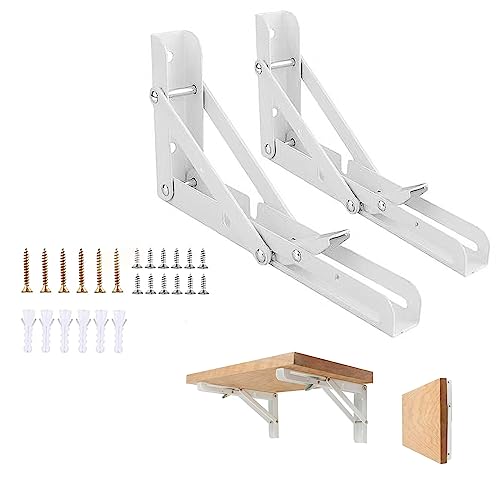 Vebetter Klappkonsole 200mm, 2Stück Schwerlast Edelstahl Klapptisch Wand, Klappregalhalterungen, Tragfähigkeit 50kg, Für Platzsparende Haus Küche Büro von Vebetter