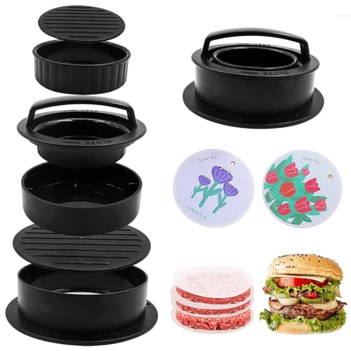 Vebetter Burgerpresse, Antihaft Hamburgerpressen Set für leckere Hamburger,Patties,BBQs,Hamburger Maker mit dishrag formt die perfekte köstliche Patty,Hamburger-Presse 3 in 1 Patty-Form für Picknick. von Vebetter