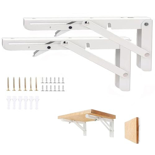 Vebetter Klappkonsole Weiß, 2Stück Klappkonsole Schwerlast, Edelstahl Klappkonsole Klapptisch Wand, Klappregalhalterungen, Für Platzsparende Haus Küche Büro Klapptisch Wandmontage. (16in/400mm/90kg) Vebetter Klappkonsole Weiß, 2Stück Klappkonsole Schwerlast, Edelstahl Klappkonsole Klapptisch Wand, Klappregalhalterungen, Für Platzsparende Haus Küche Büro Klapptisch Wandmontage. (16in/400mm/90kg) von Vebetter