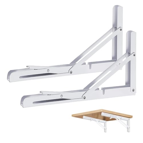 Vebetter Klappkonsole Weiß, 2Stück Klappkonsole Schwerlast, Edelstahl Klappkonsole Klapptisch Wand, Klappregalhalterungen, Für Platzsparende Haus Küche Büro Klapptisch Wandmontage. (18in/450mm/100kg) Vebetter Klappkonsole Weiß, 2Stück Klappkonsole Schwerlast, Edelstahl Klappkonsole Klapptisch Wand, Klappregalhalterungen, Für Platzsparende Haus Küche Büro Klapptisch Wandmontage. (18in/450mm/100kg) von Vebetter