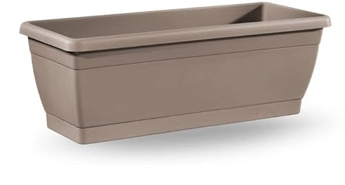 Blumenkasten Roxanne inkl. Tablett 50x20x18 cm anthrazit von Veca Veneta Casalinghi