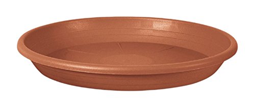 Veca Runder Untertopf mit 25 cm, für Blumentopf mit 27 cm, Terrakottarot von Veca Veneta Casalinghi