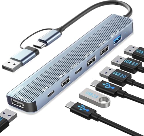 7 in 1 USB C Hub, USB Hub 3.0 Multiport Verteiler Adapter with mit USB 3.0, USB 2.0, USB Splitter, USB Typ C Hub für MacBook Air/Pro, Galaxy, iPad, Windows, Laptop, Desktop, PS4/PS5 7 in 1 USB C Hub, USB Hub 3.0 Multiport Verteiler Adapter with mit USB 3.0, USB 2.0, USB Splitter, USB Typ C Hub für MacBook Air/Pro, Galaxy, iPad, Windows, Laptop, Desktop, PS4/PS5 von Vecbmn