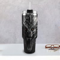 Godzilla Tumbler 40 Unzen Kaiju Cartoon Monster Edelstahl Reisebecher von VectorMerchShop