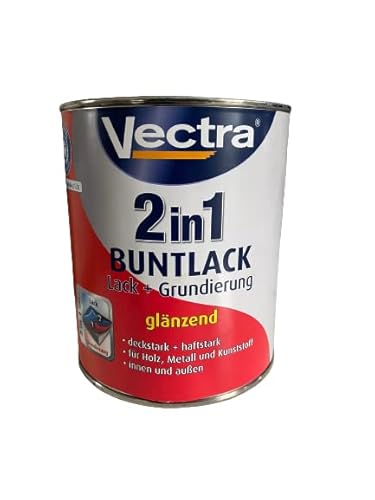 Vectra 2in1 Bunlack Lack + Grundierung Glänzend Wasserbasis innen/außen 0,75 Farbwahl, Farbe:RAL 7016 Anthrazit von Vectra