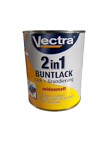 Vectra 2in1 Bunlack Lack + Grundierung Seidenmatt Wasserbasis innen/außen 0,75 Farbwahl, Farbe:5010 Enzianblau von Vectra