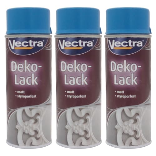 Vectra 3x Dekolack lichtblau matt 400ml Lackspray Farbspray Sprühdose Spraydose von Vectra