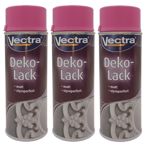 Vectra 3x Dekolack violett matt 400ml Lackspray Farbspray Sprühdose Spraydose von Vectra