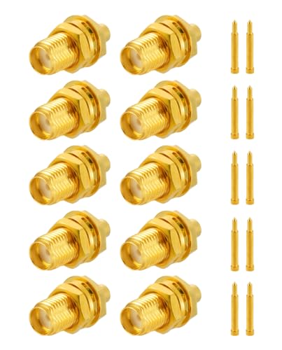 Vecys 10 PCS RP-SMA Steckverbinder RP-SMA Weiblich Bulkhead mit Männlichem Pin Lötanschluss für RG405 .086" Semi-Rigid RF Koaxialkabel Vecys 10 PCS RP-SMA Steckverbinder RP-SMA Weiblich Bulkhead mit Männlichem Pin Lötanschluss für RG405 .086" Semi-Rigid RF Koaxialkabel von Vecys