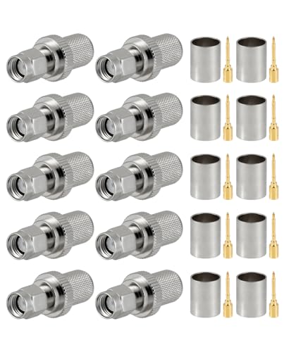 Vecys 10 PCS SMA Steckverbinder SMA Männlich Crimp Stecker für RG8 LMR400 RG213 RF Koaxialkabel Vecys 10 PCS SMA Steckverbinder SMA Männlich Crimp Stecker für RG8 LMR400 RG213 RF Koaxialkabel von Vecys