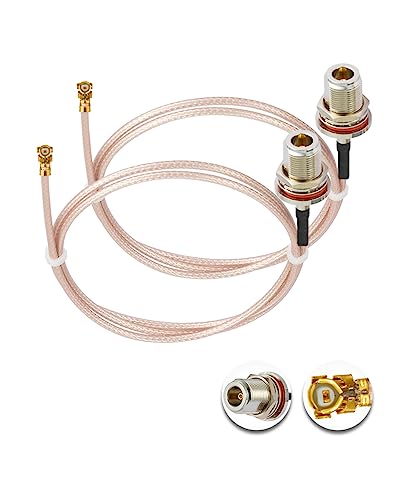 Vecys 2PCS U.FL IPEX zu N Typ Buchse Low Loss Koaxialkabel 20" /50CM U.fl/IPEX RG178 Koaxial Pigtail Kabel für Wireless Router Mini PCIE Netzwerkkarten PCI Wi-Fi WAN Repeater von Vecys