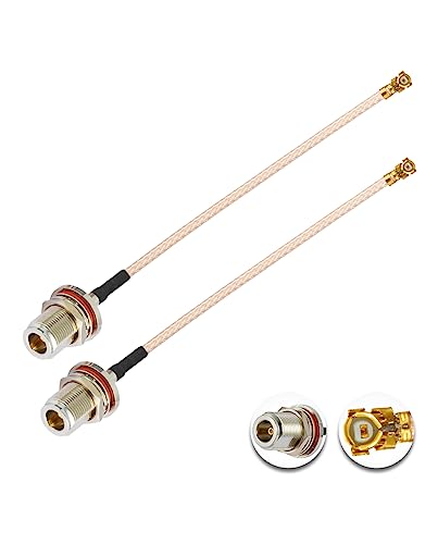 Vecys 2PCS U.FL IPEX zu N Typ Buchse Low Loss Koaxialkabel 4" /10CM U.fl/IPEX RG178 Koaxial Pigtail Kabel für Wireless Router Mini PCIE Netzwerkkarten PCI Wi-Fi WAN Repeater von Vecys