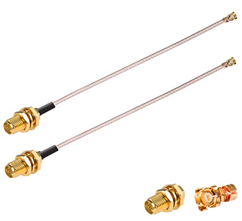 Vecys 2PCS U.FL IPEX Buchse zu RP-SMA Buchse Low Loss Koaxialkabel 6" /15CM U.fl/IPEX RG178 Koaxial Pigtail Kabel für Wireless Router Mini PCIE Netzwerkkarten PCI Wi-Fi WAN Repeater von Vecys