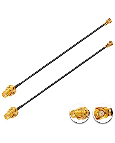 Vecys 2PCS U.F.L1 zu SMA Female Low Loss Koaxialkabel 10" /25CM U.F.L1 1.37mm Mini-Koaxial Pigtail Kabel für Wireless Router Mini PCIE Netzwerkkarten PCI Wi-Fi WAN Repeater von Vecys