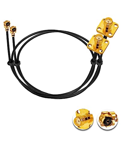 Vecys 2PCS U.FL IPEX zu SMA Kabel U.FL IPEX zu SMA Buchse Flansch Panel Mount 1.13mm Mini-Koaxial Pigtail Kabel 12" /30CM für Wireless Router Mini PCIE Netzwerkkarten PCI Wi-Fi WAN Repeater von Vecys