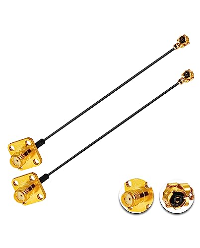 Vecys 2PCS U.FL IPEX zu SMA Kabel U.FL IPEX zu SMA Buchse Flansch Panel Mount 1.13mm Mini-Koaxial Pigtail Kabel 8" /20CM für Wireless Router Mini PCIE Netzwerkkarten PCI Wi-Fi WAN Repeater von Vecys