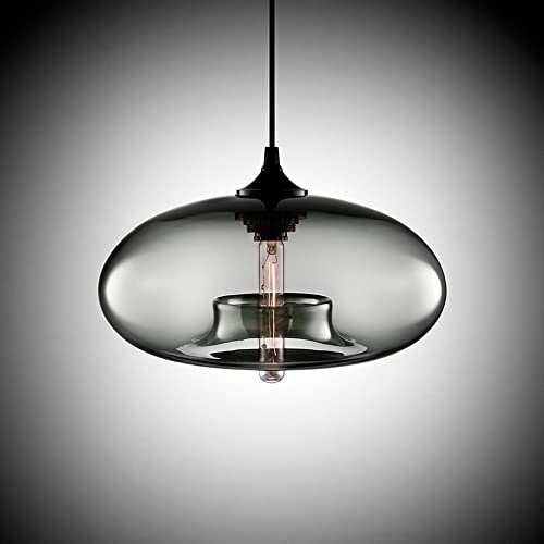 Vecys E27 Vintage Lampa Wisząca Moderner Industrieller Retro-Kronleuchter aus Transparentem Glas Rauchgrau Vintage Pendelleuchte von Vecys