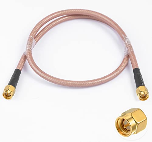 Vecys SMA-Antennenverlängerungskabel SMA Stecker auf SMA-Stecker Pigtail-Kabel WLAN Antennenkabel RG400 20"/50cm für WiFi Drahtloses Netzwerk 2G 3G 4G Antennenrouter GSM Bluetooth WLAN LAN von Vecys