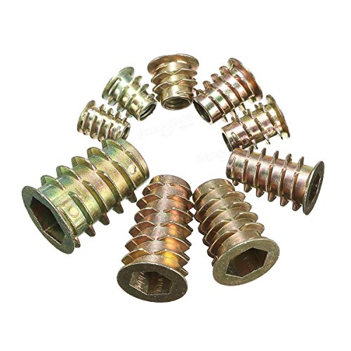 25pcs M8 * 20 Möbel Mutter Kabinett Verbindungsschraube Innengewinde Einpressmuttern/Sechskantschraubung-Kopf-Dekoration Holz Einsetzmutter mutter von Veda