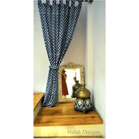 Indigo Vorhänge Mit Pflanzendruck Nach Maß Home Deco Home Einrichtungseinrichtung von VedahDesigns