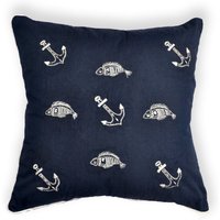 Set Mit 2 Navy-Kissenbezügen in 18x18-Küstenkissenbezügen von VedahDesigns
